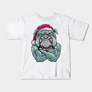 santa bulldog Kids T-Shirt